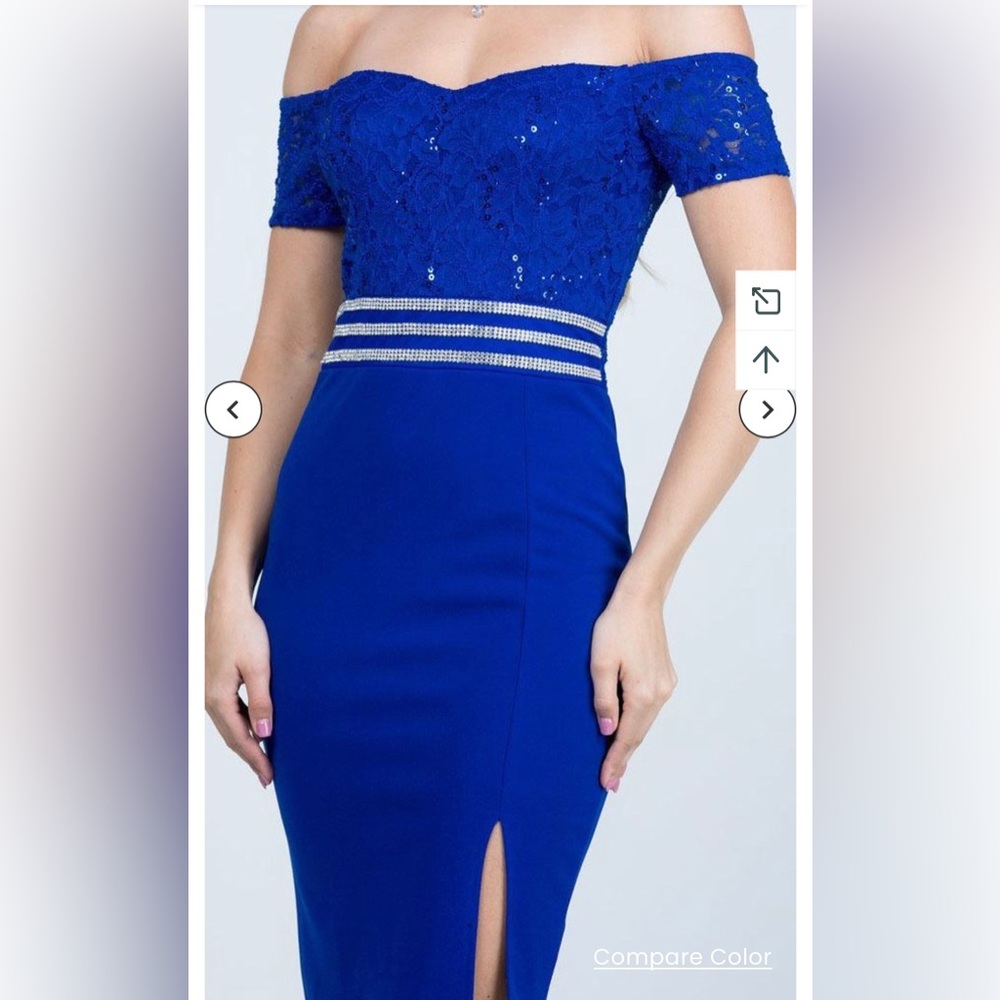 La Scala 25558 Short Off the Shoulder Fitted Cocktail Dress 👗Sz S